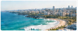 悉尼海岸与城市景观